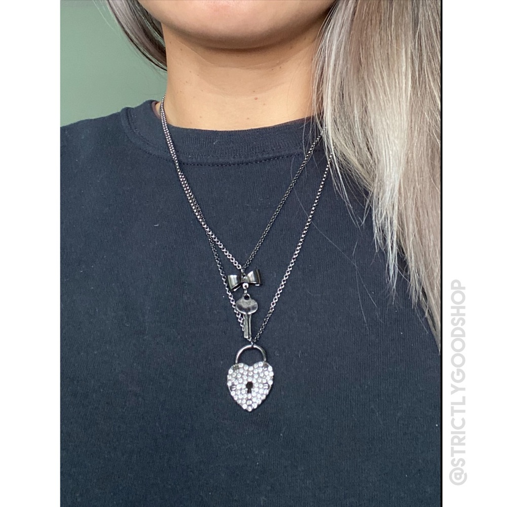 SOLD- Betsey Johnson heart and key necklace-